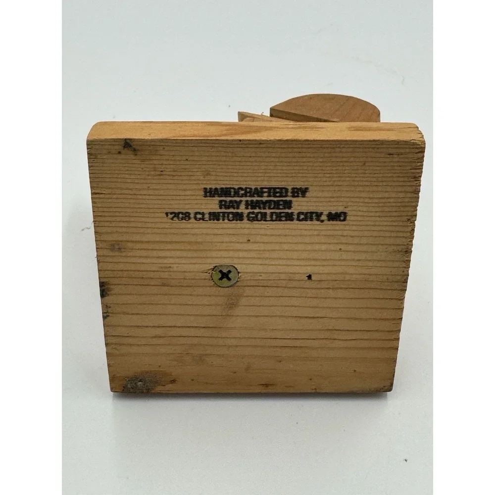 Vintage Wooden Duck Bird Chicken Clip Recipe Card Holder